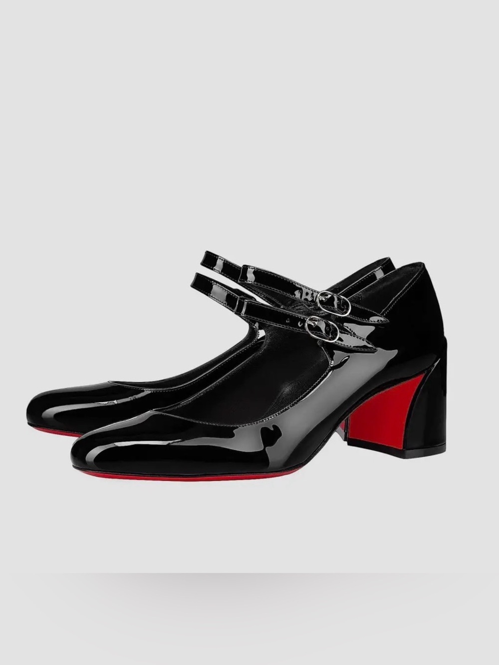 Christian Louboutin Miss Jane 55MM Patent Leather Pumps 55mm Block Heels